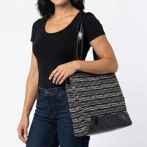MAC Cosmetics x Matt Murphy Signature Monogram Tote Bag Black Jacquard Y2K